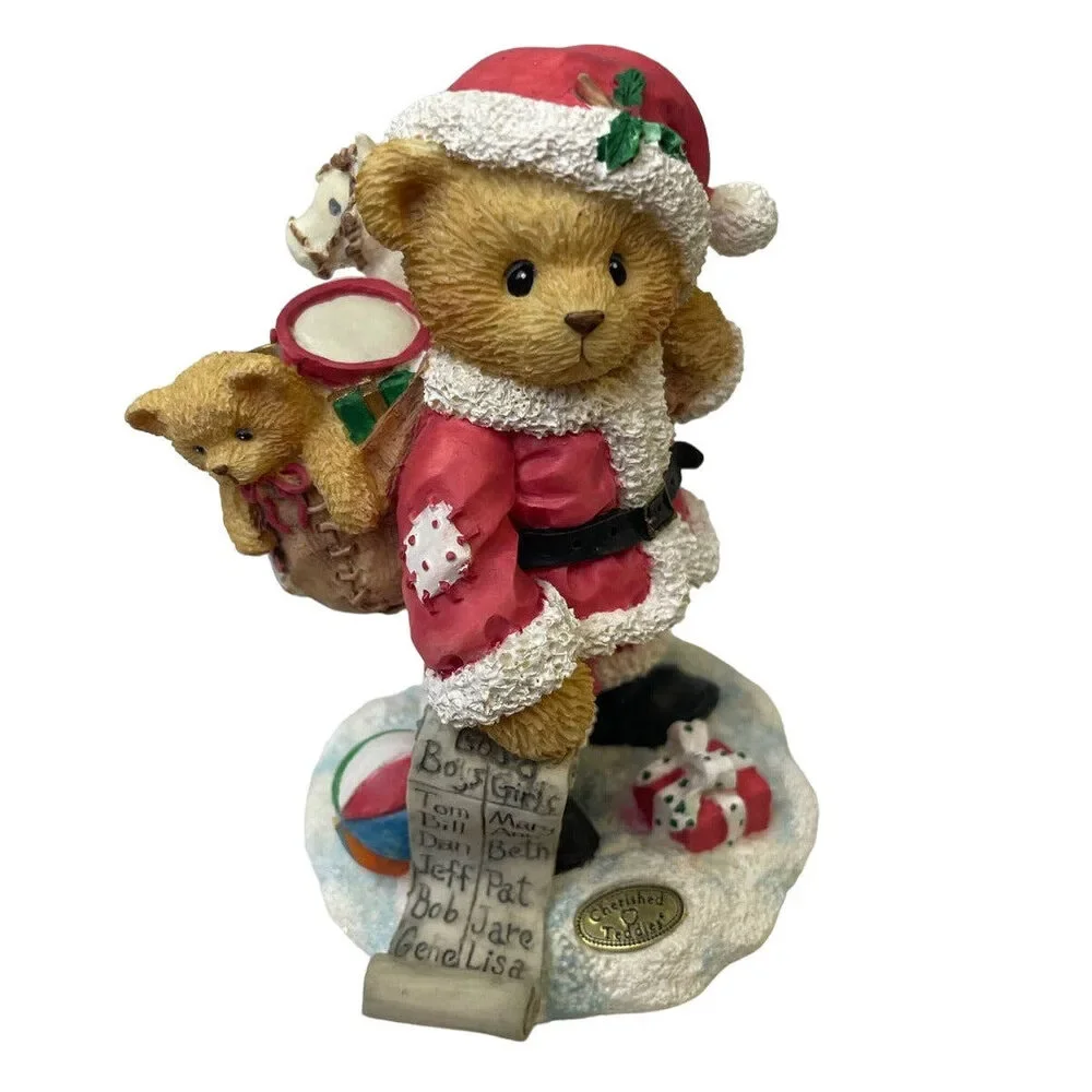 Vintage 1995 Cherished Teddies Nickolas Christmas Santa You're Top Of My List